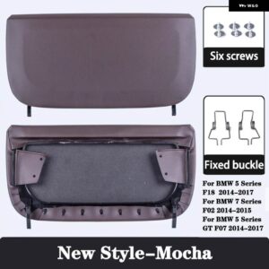 BMW カーシート バックボード F10 F07 F02 5シリーズ リア パネル部分 レザー カバー レザー カバー 収納ポケット - New Style-Mocha