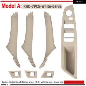 BMW 7個 5シリーズ F10 F11 ベージュ ブラック 車右内側 インテリア ハンドル インナー ドア パネル プル トリム カバー RHD - Model A Beige White