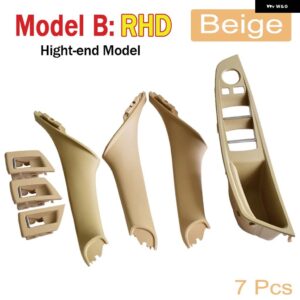 BMW 7個 5シリーズ F10 F11 ベージュ ブラック 車右内側 インテリア ハンドル インナー ドア パネル プル トリム カバー RHD - Model B Beige