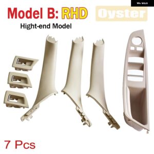 BMW 7個 5シリーズ F10 F11 ベージュ ブラック 車右内側 インテリア ハンドル インナー ドア パネル プル トリム カバー RHD - Model B Beige White