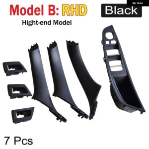 BMW 7個 5シリーズ F10 F11 ベージュ ブラック 車右内側 インテリア ハンドル インナー ドア パネル プル トリム カバー RHD - Model B Black