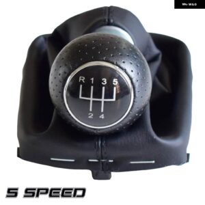 アウディ A3 S3 2001 2002 2003 5 6スピード ギアスティック シフトノブ とレザー ブーツ - black 5speed
