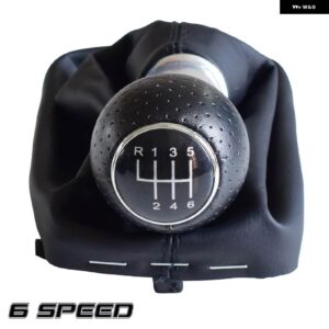 アウディ A3 S3 2001 2002 2003 5 6スピード ギアスティック シフトノブ とレザー ブーツ - Black-6Speed