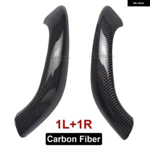 BMW 1/2個 左右 インテリア ドアハンドル X1 X2 F48 F49 F39 インナードアパネルハンドルバープル トリム カバー フロントリア - carbon fiber 2pcs