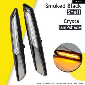 BMW 2個 LED ダイナミック サイドマーカー ウィンカーライト シーケンシャルウインカーライトインジケータ 1 3 5シリーズ F10 F30 E90 E91 E92 E93 - Glossy Black Lens-2