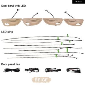 BMW ネオン インテリア ドア周囲光装飾ライト自動変換 2色 5シリーズ F10 F11 F18 2010-2018 - Beige