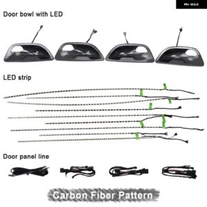 BMW ネオン インテリア ドア周囲光装飾ライト自動変換 2色 5シリーズ F10 F11 F18 2010-2018 - Carbon Fiber