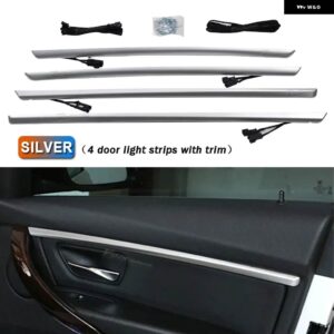 BMW 4 つの インテリア ドアパネル LED 装飾 トリム ライト青とオレンジ色のムードライト 3シリーズ F30 12-18 - Sliver