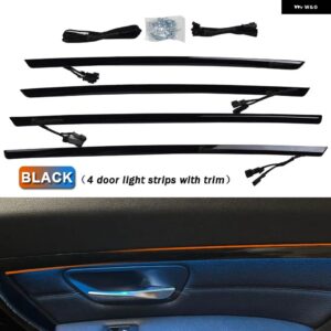 BMW 4 つの インテリア ドアパネル LED 装飾 トリム ライト青とオレンジ色のムードライト 3シリーズ F30 12-18 - Black