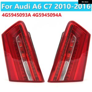 アウディ 4G5945093 4G5945094 A6 C7 2010 2011 2012-2016 車 LED リアインナー テールライト ブレーキランプ電球配線ハーネス 付き - 1pair
