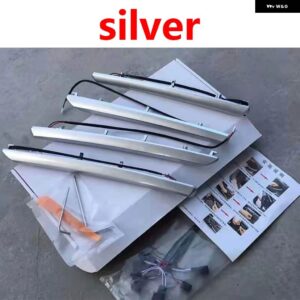 アウディ 4個 ドア LED ランプシェード A3 S3 8V 2014-2019 装飾カーボン色車内ムード光装飾 - Silver
