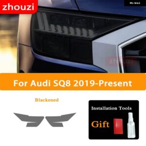 アウディ Q8 S8 RSQ8 2019 2020 ヘッドライト ティントブラック フィルム ビニール テールライト クリア TPU ステッ - Headligh SQ8 B