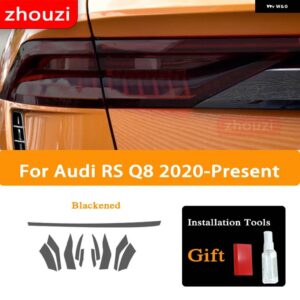 アウディ Q8 S8 RSQ8 2019 2020 ヘッドライト ティントブラック フィルム ビニール テールライト クリア TPU ステッ - Taillight RS Q8 B