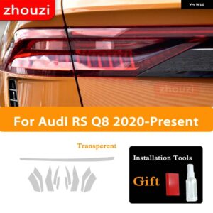 アウディ Q8 S8 RSQ8 2019 2020 ヘッドライト ティントブラック フィルム ビニール テールライト クリア TPU ステッ - Taillight RS Q8 T