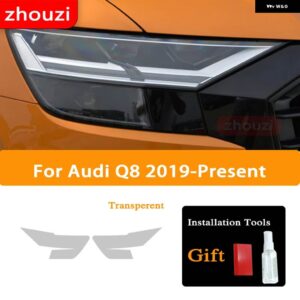 アウディ Q8 S8 RSQ8 2019 2020 ヘッドライト ティントブラック フィルム ビニール テールライト クリア TPU ステッ - Headlight Q8 T