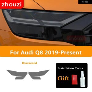 アウディ Q8 S8 RSQ8 2019 2020 ヘッドライト ティントブラック フィルム ビニール テールライト クリア TPU ステッ - Headlight Q8 B