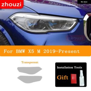 BMW 2個 X5 F15 M F85 G05 ヘッドライト ティントブラック フィルム ビニールクリア TPU ステッ - X5 M 19-On T