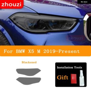 BMW 2個 X5 F15 M F85 G05 ヘッドライト ティントブラック フィルム ビニールクリア TPU ステッ - X5 M 19-On B