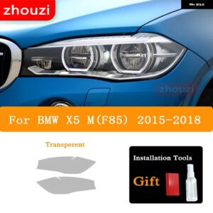 BMW 2個 X5 F15 M F85 G05 ヘッドライト ティントブラック フィルム ビニールクリア TPU ステッ - X5 M(F85) 15-18 T