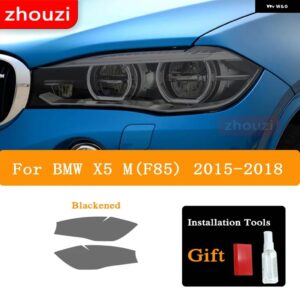 BMW 2個 X5 F15 M F85 G05 ヘッドライト ティントブラック フィルム ビニールクリア TPU ステッ - X5 M(F85) 15-18 B