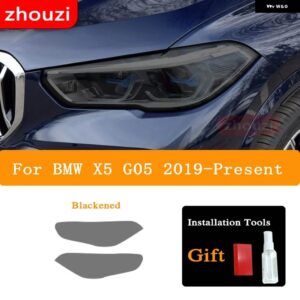 BMW 2個 X5 F15 M F85 G05 ヘッドライト ティントブラック フィルム ビニールクリア TPU ステッ - X5 G05 19-On B