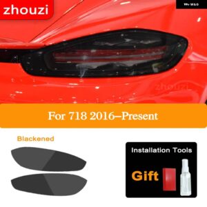 ポルシェ 718 ボクスター ケイマン 2016-ON 2020 車ランプ フィルム ヘッドライト ティント ブラック フィルム テールライト クリ - Taillight B