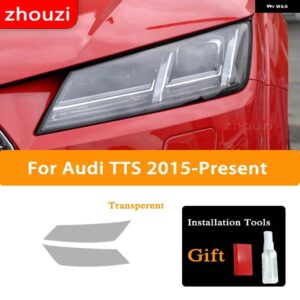 アウディ TT TTS TTRS MK3 2015-ON 2個 ヘッドライト ティントブラック フィルム クリア TPU ステッ - TTS Transparent