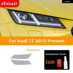 アウディ TT TTS TTRS MK3 2015-ON 2個 ヘッドライト ティントブラック フィルム クリア TPU ステッ - TT Transparent