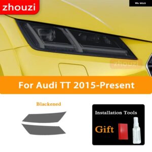 アウディ TT TTS TTRS MK3 2015-ON 2個 ヘッドライト ティントブラック フィルム クリア TPU ステッ - TT Blackened