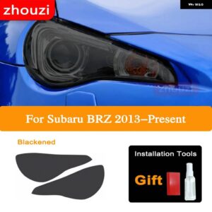 スバル 2個 BRZ GT86 2013-現在 ヘッドライト ティントブラック フィルム クリア TPU ステッ - Blackened