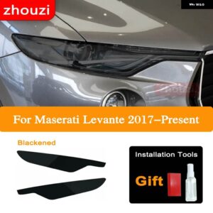 マセラティ ジブル レヴァンテ クアトロポルテ ヘッドライト ティント ブラック フィルム クリア TPU ステッカー アクセサリー - Levante 17-On B