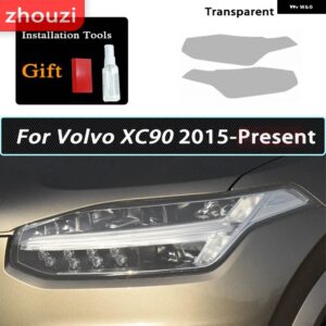 ボルボ 2個 スモークブラック TPU ステッカー クリア ヘッドライト フィルム XC40 XC60 XC90 S60 S90 V60 V90 2020 2021 2022 - xc90　15-on　t