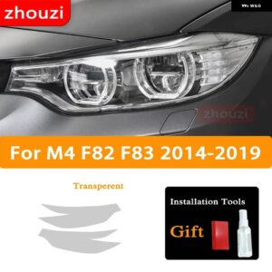 BMW 2個 M3 F80 M4 F82 F83 CS クーペ ヘッドライト ティントブラック フィルム クリア TPU ステッ - M4 Transparent