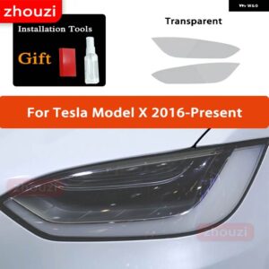 テスラ ステッカー フロント ヘッドランプ モデル 3 YSX 2015-2023 2020 ヘッドランプ TPU スモークブラック ヘッドライト - Model X T