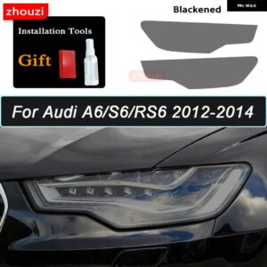 アウディ A6 C7 4G S6 RS6 2012-2018 2016 ヘッドライト フィルム スモークブラックティントラップビニールクリアランプ TPU ステッカー - black2
