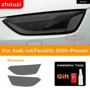 アウディ 2個 A4 B8 B9 8K 8W S4 RS4 ヘッドライト ティントブラック フィルム クリア TPU ステッ - A4 20-On B