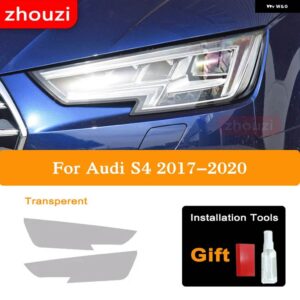 アウディ 2個 A4 B8 B9 8K 8W S4 RS4 ヘッドライト ティントブラック フィルム クリア TPU ステッ - S4 17-20 T