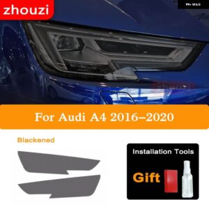 アウディ 2個 A4 B8 B9 8K 8W S4 RS4 ヘッドライト ティントブラック フィルム クリア TPU ステッ - A4 16-20 B