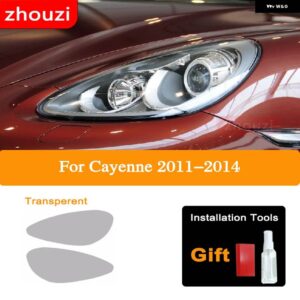 ポルシェ カイエン 2020 2022 2011-ON 958 ヘッドライト ティントブラック フィルム テールライト クリア TPU ステッ - 11-14 Headlight T