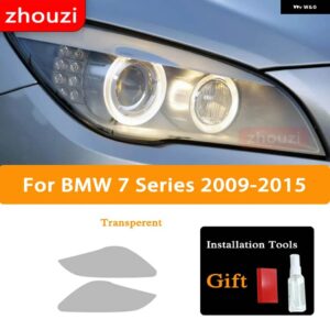 BMW G11 G12 F01 F02 7シリーズ 2009-2020 2個 ヘッドライト ティントブラック フィルム クリア TPU ステッ - 2009-2015 T