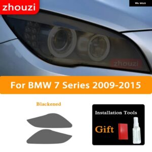 BMW G11 G12 F01 F02 7シリーズ 2009-2020 2個 ヘッドライト ティントブラック フィルム クリア TPU ステッ - 2009-2015 B