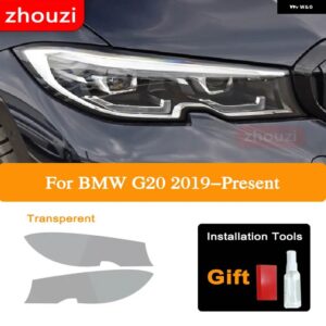 BMW 2 X 3シリーズ G20 G21 F30 F31 F34 ヘッドライト ティントブラック フィルム クリア TPU ステッ - G20 Transparent