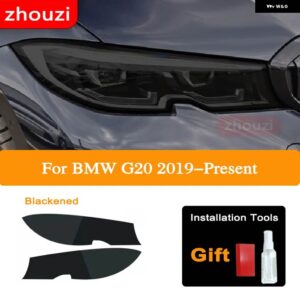 BMW 2 X 3シリーズ G20 G21 F30 F31 F34 ヘッドライト ティントブラック フィルム クリア TPU ステッ - G20 Blackened
