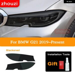 BMW 2 X 3シリーズ G20 G21 F30 F31 F34 ヘッドライト ティントブラック フィルム クリア TPU ステッ - G21 Blackened