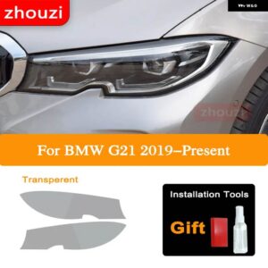 BMW 2 X 3シリーズ G20 G21 F30 F31 F34 ヘッドライト ティントブラック フィルム クリア TPU ステッ - G21 Transparent