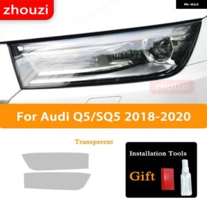 アウディ Q5 SQ5 FY 8R 2009-2022 ヘッドライト フィルム ビニール修復クリア黒 TPU ステッカー 2個 アクセサリー - Q5 18-20 T