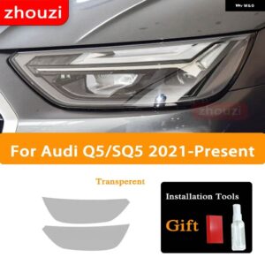 アウディ Q5 SQ5 FY 8R 2009-2022 ヘッドライト フィルム ビニール修復クリア黒 TPU ステッカー 2個 アクセサリー - Q5 21-On T