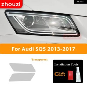 アウディ Q5 SQ5 FY 8R 2009-2022 ヘッドライト フィルム ビニール修復クリア黒 TPU ステッカー 2個 アクセサリー - SQ5 13-17 T