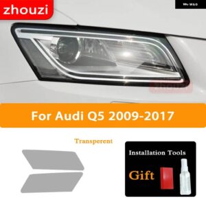 アウディ Q5 SQ5 FY 8R 2009-2022 ヘッドライト フィルム ビニール修復クリア黒 TPU ステッカー 2個 アクセサリー - Q5 09-17 T