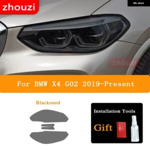 BMW ヘッドライト ティントスモークブラック フィルム TPU ステッカー X1 F48 X2 F39 X3 F25 G01 X4 F26 G02 X5 F15 G05 X6 F16 G06 X7 - X4 G02 19-On